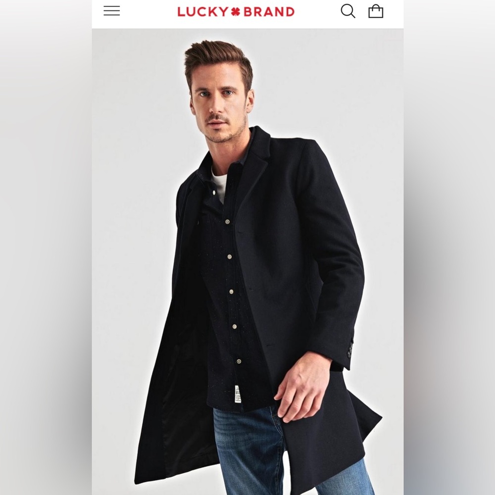 LUCKY BRAND WOOL BLEND CAR COAT - NEW WITH TAGS - NAVY